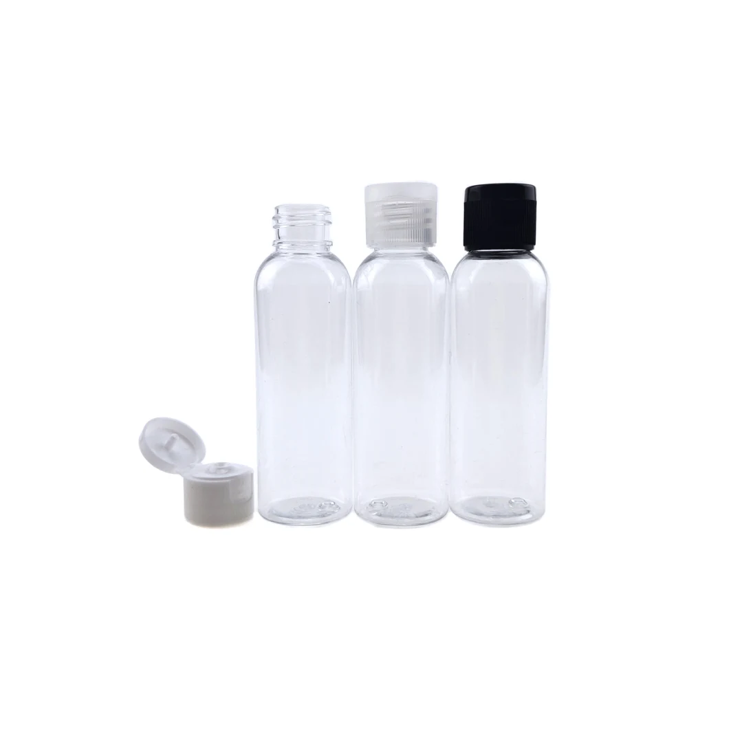 60ml Pet Wholesale Portable Empty Travel Packaging Flip Top Caps Plastic Bottle for Shampoo Personal Care Hand Soap Emulsion